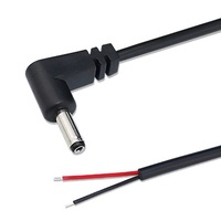 Cable Pigtail Industrial de Cobre PVC con Conector DC de 90 Grados (5.5x2.1mm, 5.5x2.5mm, 1.35x3.5mm) a Extremo Abierto