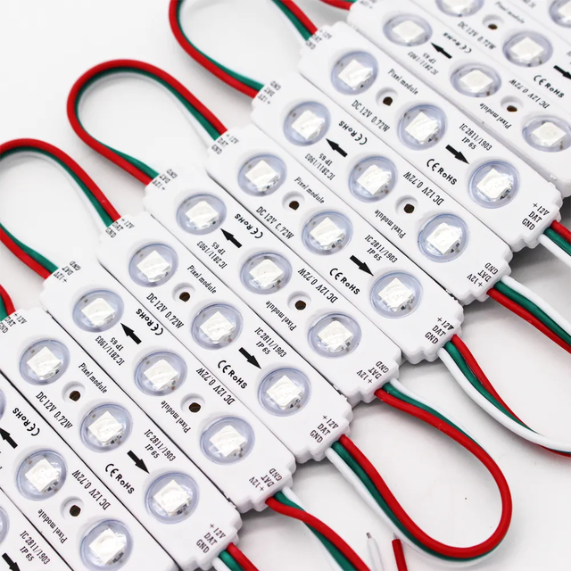 LED Module 12V SMD5050 3LED 0.72w Ws2811 Rgbic Light Injection High Brightness Waterproof Light Box Advertising Signs