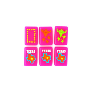 Tessere di Mahjong di Lusso Rosa Brillante a Tema Texas, Stivali da Cowboy Americani in Acrilico Inciso UV per Intrattenimento e Giochi da Tavolo - Product Image 5