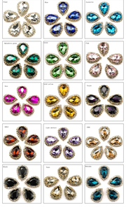 Gota de agua de colores mezclados para coser diamantes de imitación con cristal de garra dorada Strass para ropa en vestido de baile Darments Decoración - Product Image 3