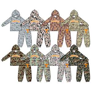 Sudadera y Pantalones Cortos de Algodón con Estampado de Camuflaje de Tennessee para Niños Pequeños, Conjuntos Deportivos Personalizados al por Mayor - Product Image 2