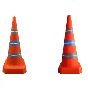 Emergency Use Collapsible Safety Cone LED Flashing Retractable Cones