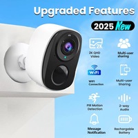 Caméra intelligente AI 3MP à double objectif, vision nocturne couleur, WIFI sans fil, sécurité domestique, IP P66, caméra de sécurité alimentée par batterie, CCTV