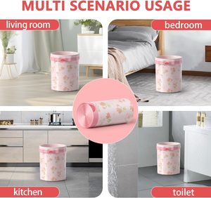 Bolsas de Basura Huamaohengchun de 4 Galones, LDPE, con Cordón, Coloridas, Portátiles, con Diseño de Lirios, Resistentes a Desgarros, en Rollo, para Baño - Product Image 4