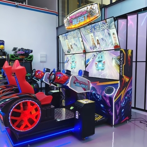 Expérience de simulation de scène réelle de course vidéo dynamique à 4 écrans avec effets sonores musique en métal - Product Image 4