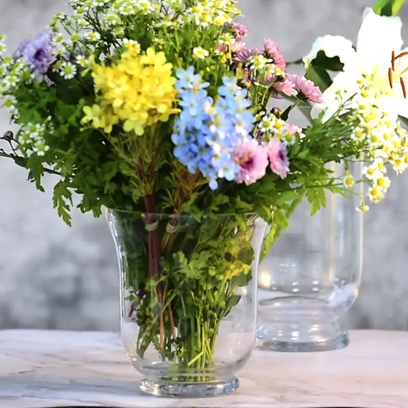 Honest supplier Unique design vases flower glass home decoration
