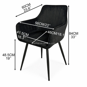 Chaises de jardin au design nordique populaire, vente chaude, coussin <span class=keywords><strong>en</strong></span> velours confortable, chaises de salle à manger pour hôtel, restaurant, café, salle à manger - Product Image 3