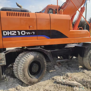 Excavatrice hydraulique sur roues Doosan DH210W-7 multifonctionnelle d'occasion, godet de 1,2 m, poids opérationnel de 21 tonnes, moteur de 110 kW, engrenages, roulements, PLC - Product Image 1