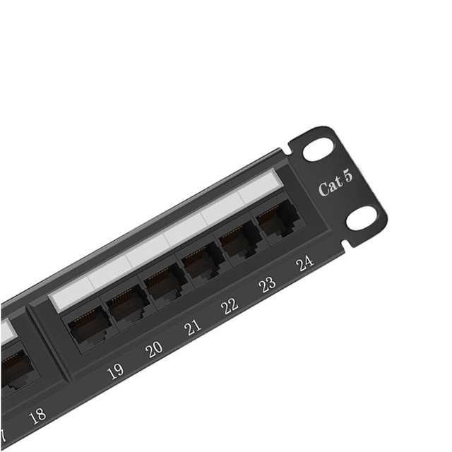 Cat5e UTP 24 Port Fiber Optic Patch Panel 19 Inch Rack Mount 1U for Network Cabinet Data Center China Made in China