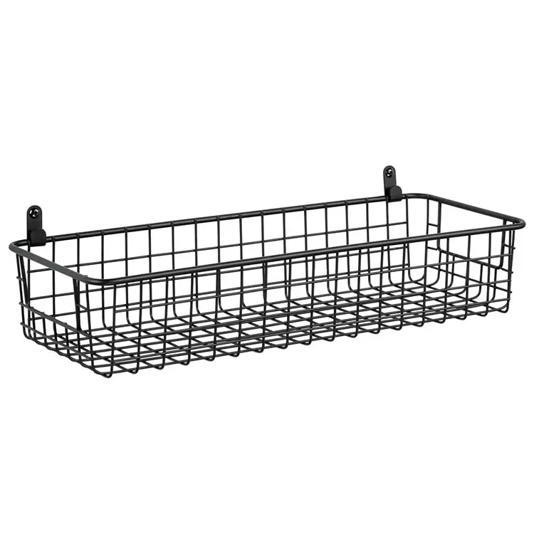 JH-Mech Storage organizer cestino per montaggio a parete cestino in filo metallico ripiano da cucina cestino portaoggetti per frutta e verdura