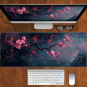 FX Japanese Cherry Blossom Aesthetic Fashion Computer Gaming <b>Mouse</b> Pad, Player <b>Mat</b>, Laptop Office Carpet XXL - Product Image 2
