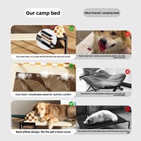 Lit pliant robuste en acier inoxydable pour chien, expédition immédiate, lit d'extérieur respirant et résistant à l'humidité pour animaux de compagnie, motif écossais, pour chiens