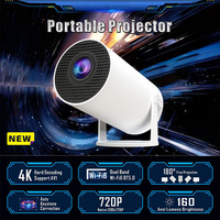 Projecteur Pico HIFI 1080P, 200 lumens ANSI, Android 12 LED, 1500:1, compatible 4K pour cinéma maison intérieur/extérieur