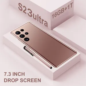 2023 NOVO S23 Ultra S23 Tela Grande 7 2 Polegadas 16G 1TB Rosto Original Desbloquear Celular Inteligente Android 12 Desbloquear o Telefone Móvel