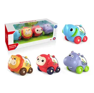 Fricção jogar crianças saltando mini carro deslizante brinquedos bonito cartoon brinquedo animal carro