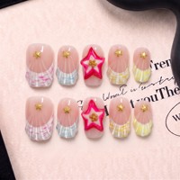 Ongles à presser en acrylique PMMA faits main, courbes 3D, carrés 2.0, marque personnalisée, étiquette privée, couverture complète, 10 pièces