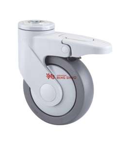 Mittelschwere 125mm <span class=keywords><strong>5</strong></span> Zoll Omni Swivel Caster Wheel mit Bremse PU & Eisen Material Möbel Caster Hersteller in China - Product Image 5