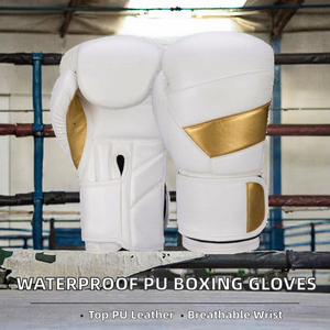 Gants de boxe Sanda imperméables et respirants de haute qualité 6oz 8oz 10oz, poignées extérieures résistantes à l'usure en PU épais pour la fermeture - Product Image 2