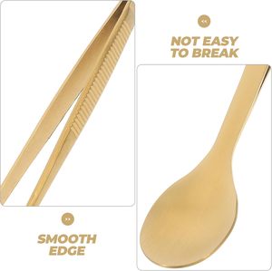 Outils de cuisine multifonctionnels 2-en-1, pinces <span class=keywords><strong>à</strong></span> nourriture en acier inoxydable, cuillère de dégustation, pincettes de chef avec pointes dentelées pour la cuisine - Product Image 3