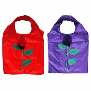 Bolsa de Compras Plegable de Poliéster 190T con Forma de Rosa, Ecológica, Creativa, con Logotipo Personalizado Imprimible - Product Image 5