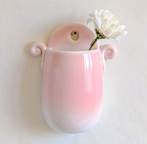 Vase mural en <span class=keywords><strong>c</strong></span>éramique fait main, pot à fleurs suspendu unique - Product Image 1