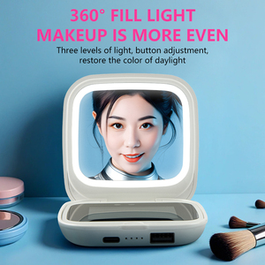 Best-seller Miroir de maquillage intelligent à détection de crème solaire Miroir de beauté pliant à LED personnalisé Miroir portable avec batterie externe - Product Image 4