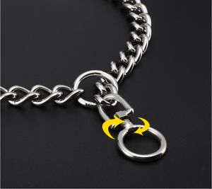 Collar de perro de lujo de acero inoxidable, collar de entrenamiento duradero para perros, cadena P, hebilla giratoria, suministros populares personalizados para mascotas - Product Image 6