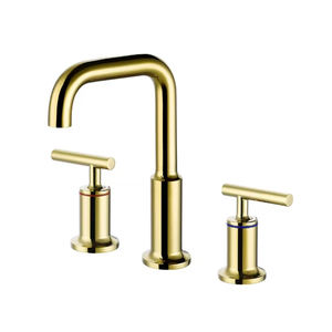 Modern Gold Chrome Brass Split Faucet with Dual Handles for Hot and Cold Sanitary Ware Single Handle Hand Wash Basin Faucet - Product Image 4