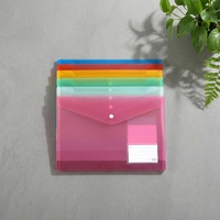 Carpeta de Archivos de Plástico Transparente A4 con Botón a Presión, Personalizable con Logotipo, Impermeable, con Bolsillo para Etiquetas, para Oficina, Escuela y Papelería