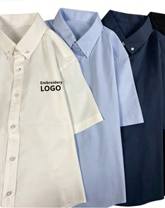 Chemise décontractée pour <span class=keywords><strong>homme</strong></span> <span class=keywords><strong>grande</strong></span> <span class=keywords><strong>taille</strong></span> à manches courtes, col à revers, broderie légère et motif tendance pour l'été - Product Image 1