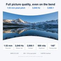 Module d'écran vidéo LED flexible pour intérieur à pas fin P1.53, écran LED incurvé 320x160mm 3840Hz HUB75E, panneau publicitaire