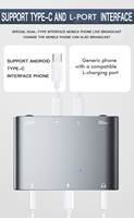 Station d'accueil USB-C BOYI avec protection OTP, contrôle du volume et chargement pour téléphone portable et tablette, adaptateur de diffusion en direct