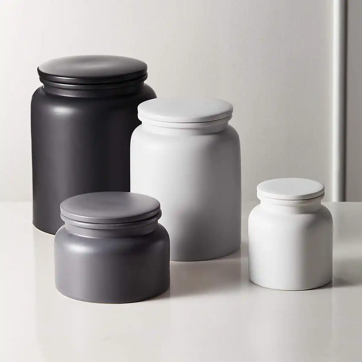 Nordic kitchenware storage can matte ceramic canister sets containers seal flour sugar coffee tea