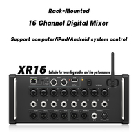 Console de mixage numérique Paulkitson XR16, 16 canaux, en métal noir, pour discothèque/bar/club/usage domestique
