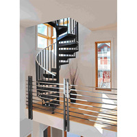 FA Escaliers Design Foshan Usine Intérieur Escalier en bois massif rotatif en métal Petit escalier en colimaçon 2024