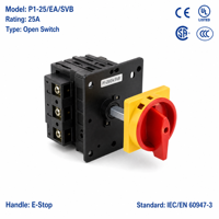 Interrupteur-sectionneur Eaton P1-25/EA/SVB 25A 3P, 690V AC, Cuivre, 50/60Hz, Interrupteur de sécurité principal industriel