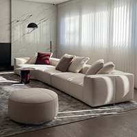 2025 ensemble de canapé en tissu minimaliste italien grand coin plat Villa sectionnel en forme de L pour salon