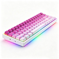 Clavier mécanique de jeu avec touches PBT imprimées sur le côté, remplaçables à chaud, 61 touches, taille standard, rétroéclairage LED, USB-C, pavé tactile programmable