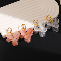 Boucles d'oreilles en acier inoxydable pour femmes, design floral, luxe léger, style minimaliste européen et américain, accessoires