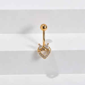 YW 14G 316L Stainless Steel Hypoallergenic Heart <strong>Belly</strong> Button Rings Navel Ombligo Body Piercing Jewelry for Women - Product Image 6
