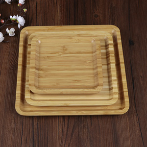 Square Bamboo <b>Tray</b> Set For Home Tea Food Serving Japanese Style Natural Wood Platter - Product Image 1