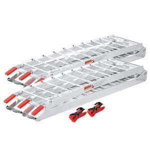 Rampes universelles pliables en aluminium pour motos, VTT, UTV, voiturettes de <span class=keywords><strong>golf</strong></span>, motoneiges, avec poignées antidérapantes et échelle de traction - Product Image 1