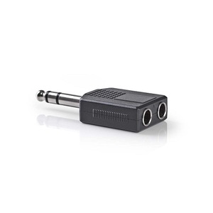 6.35mm Male To 2x 6.35mm Female Stereo Audio <b>Adapter</b> Black - Product Image 2