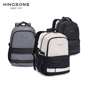 Kingsons <b>Student</b> <b>Backpack</b> 15 Inches Color Blocking Design For Everyday Use - Product Image 1