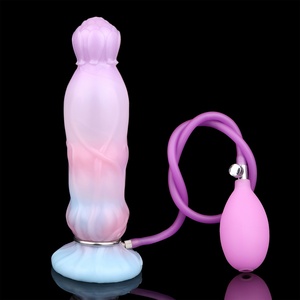Colorful Flower Inflatable <b>Dildo</b> With Big Knot Beginner Silicone Inflatable Butt Plug for Anal Training Stretching Adult Sex Toy - Product Image 2