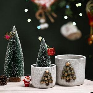 Le <span class=keywords><strong>pot</strong></span> de fleur décoratif de bureau créatif de <span class=keywords><strong>pot</strong></span> de fleur de <span class=keywords><strong>ciment</strong></span> de best-seller couvre la conception unique pour l'usage à la maison pour la plantation de Noël - Product Image 5