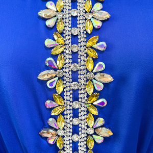 <span class=keywords><strong>Particulier</strong></span> coloré eau diamant hors épaule robe <span class=keywords><strong>vacances</strong></span> Style magnifique longue robe Abaya femmes robe musulmane - Product Image 6