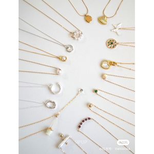 Collier rempli d'or breloques plata 925 evangeline 925 collier simple en argent sterling pour les femmes lote cadenas de plata 925 - Product Image 1