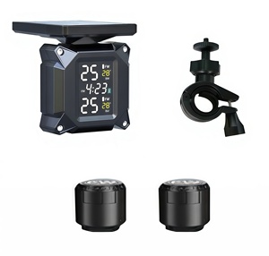 TPMS Motorrad Solar- und USB-Universal-TPMS-Sensor Farbdisplay mit Reifenluftleckage-Prävention Langlebige Batterie - Product Image 1