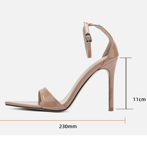 Hot Sale 2024 European and American New High Heel Pointed Open Toe Slim High Heel Women's Ankle <b>Sandals</b> - Product Image 5